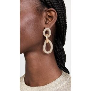 Cult Gaia Reyes Crystal Drop Earrings Brushed Gold Glam